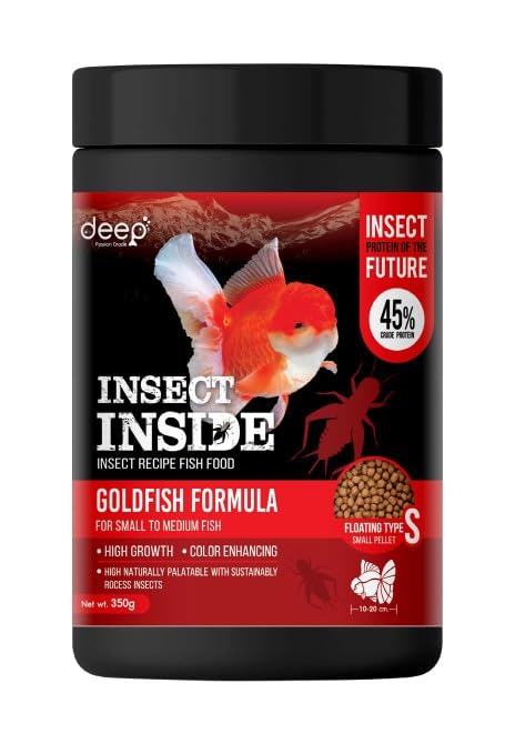 Deep Insect Inside (Cricket) for High Protein Super Premium Gold Fish Formula for High Growth & Colour Enhancing Floating Small Pellet 350gm