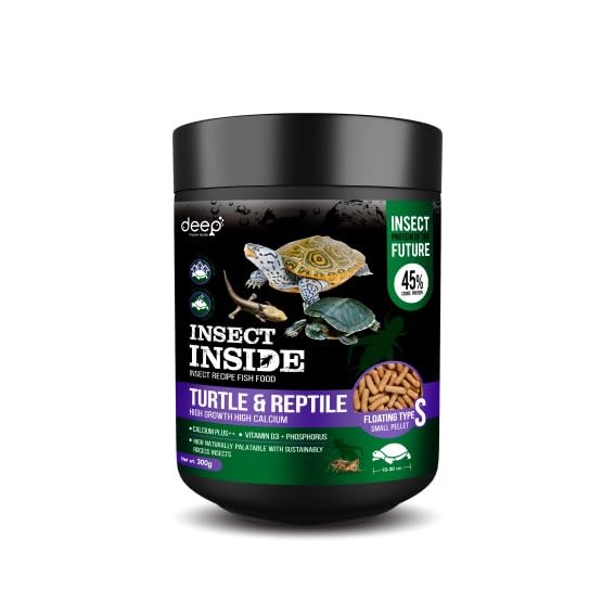 Deep Insect Inside (Cricket) with Calcium Plus++, Vitamin D3 Super Premium Food for Turtle & Reptile High Growth Small Pellet 300gm