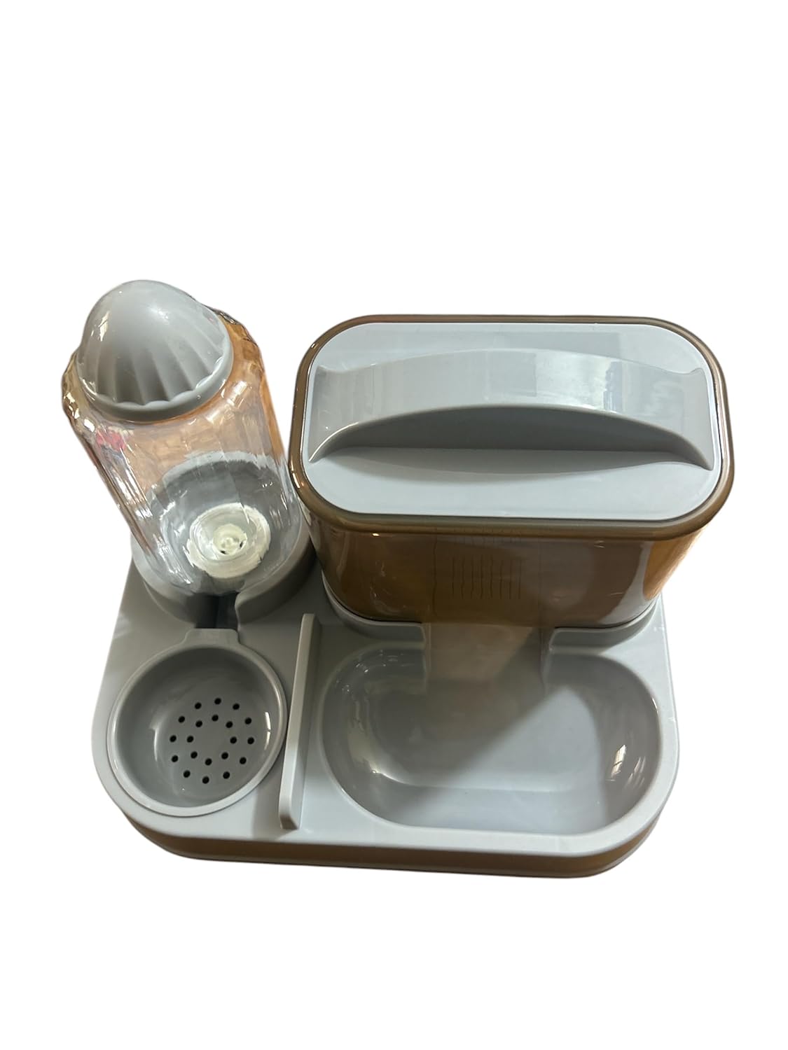 Gorilla pets 2-in-1 Pet Feeding Bowl and Water Bottle Set for Puppies and Cats | self Feeder Water Bottle and Food dispancer (Color May Vary) - Image 2