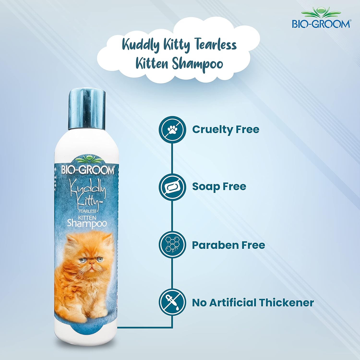 Bio-Groom Kuddly Kitty Tearless Kitten Shampoo for Cats, Replenish Cat Moisture and Maintain Coat Healthy, Silky, Shiny, Nourishes Skin and Keep Them Smelling Fresh, 236ml - Image 3