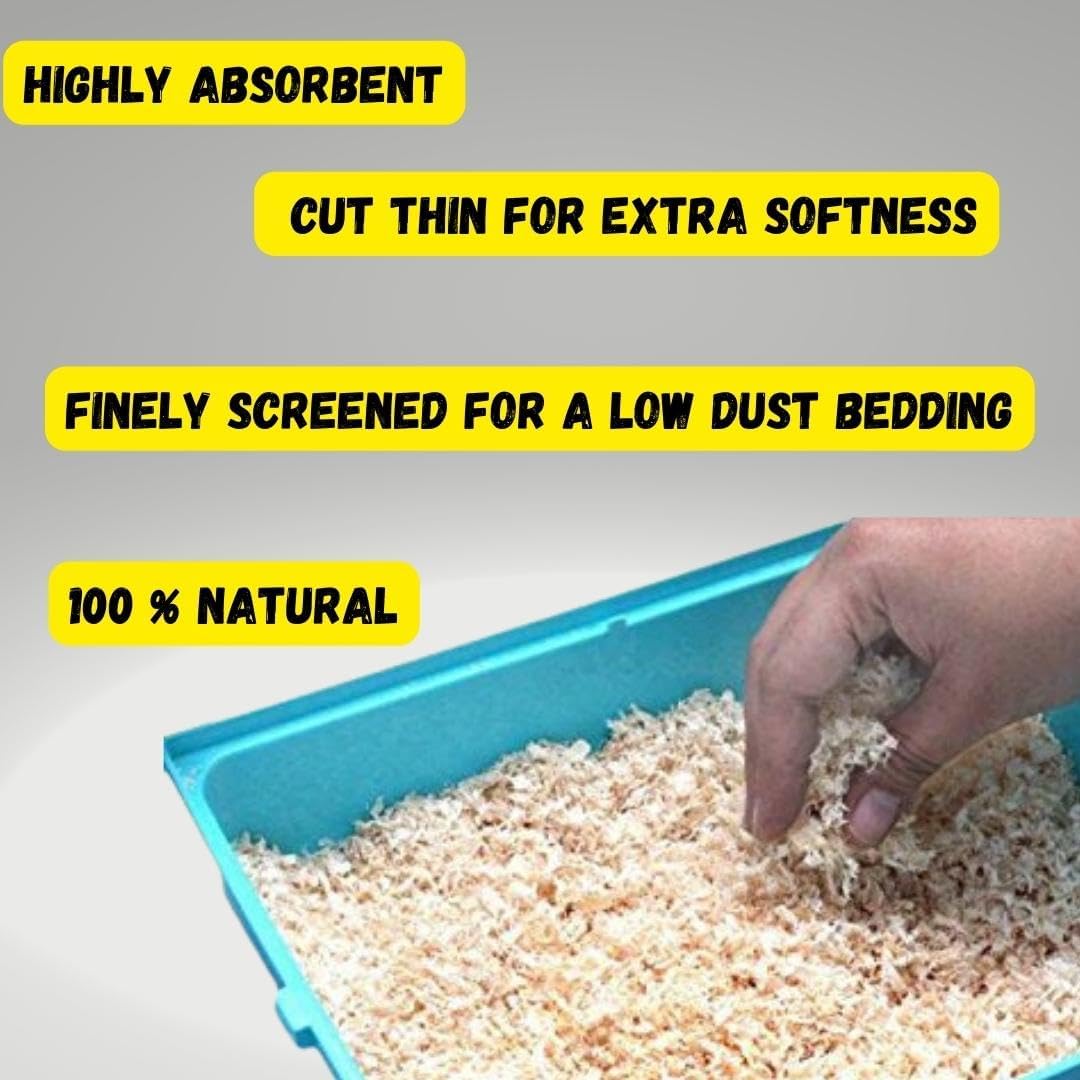 Gorilla pets Dust Less Pine Wood Shavings, Bedding Grass for Hamster, Bird, Chinchillas, Guinea Pig, Mice, Rabbit, Reptiles & Small Animals| Cozy Nesting Material for Birds - 1 Kg - Image 3