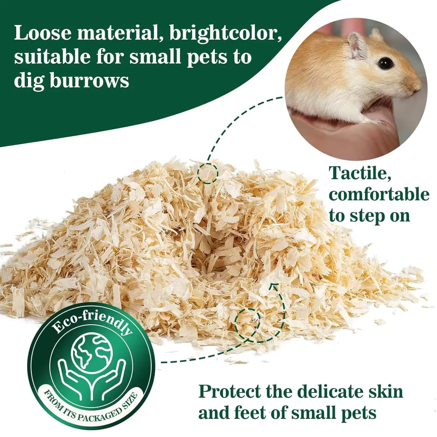 Gorilla pets Dust Less Pine Wood Shavings, Bedding Grass for Hamster, Bird, Chinchillas, Guinea Pig, Mice, Rabbit, Reptiles & Small Animals| Cozy Nesting Material for Birds - 1 Kg - Image 6