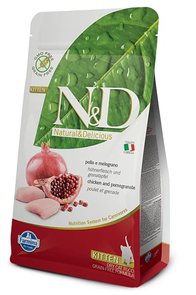 Farmina N&D Prime Kitten Food | Grain-Free | Chicken & Pomegranate | for a Strong Immune System | Complete Nutrition for Kittens | 1.5kg