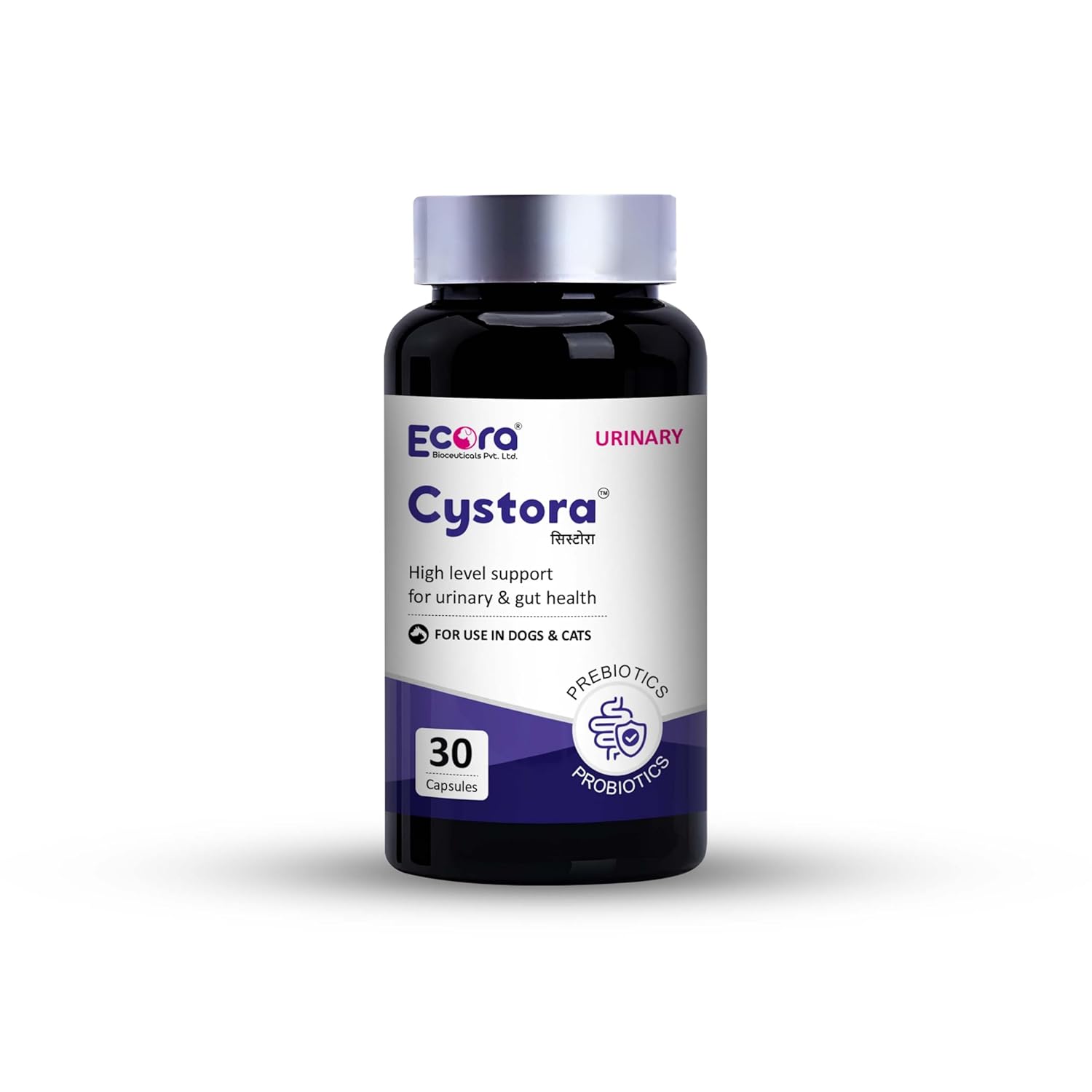Cystora Bladder Support Capsules for Dogs & Cats – 30 Cpaules | Cranberry PACs, N-Acetyl D-Glucosamine, Probiotics & Prebiotics | Urinary Tract & Gut Health Support | Veterinary Formulated Supplement