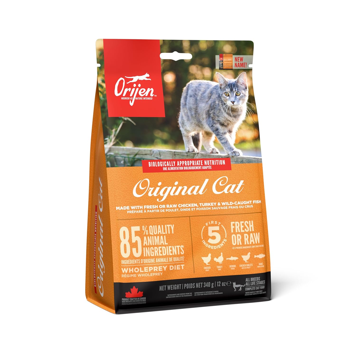 ORIJEN Original Cat, Grain Free Dry Cat Food for All Life Stages, with WholePrey Ingredients, 1.8 Kg