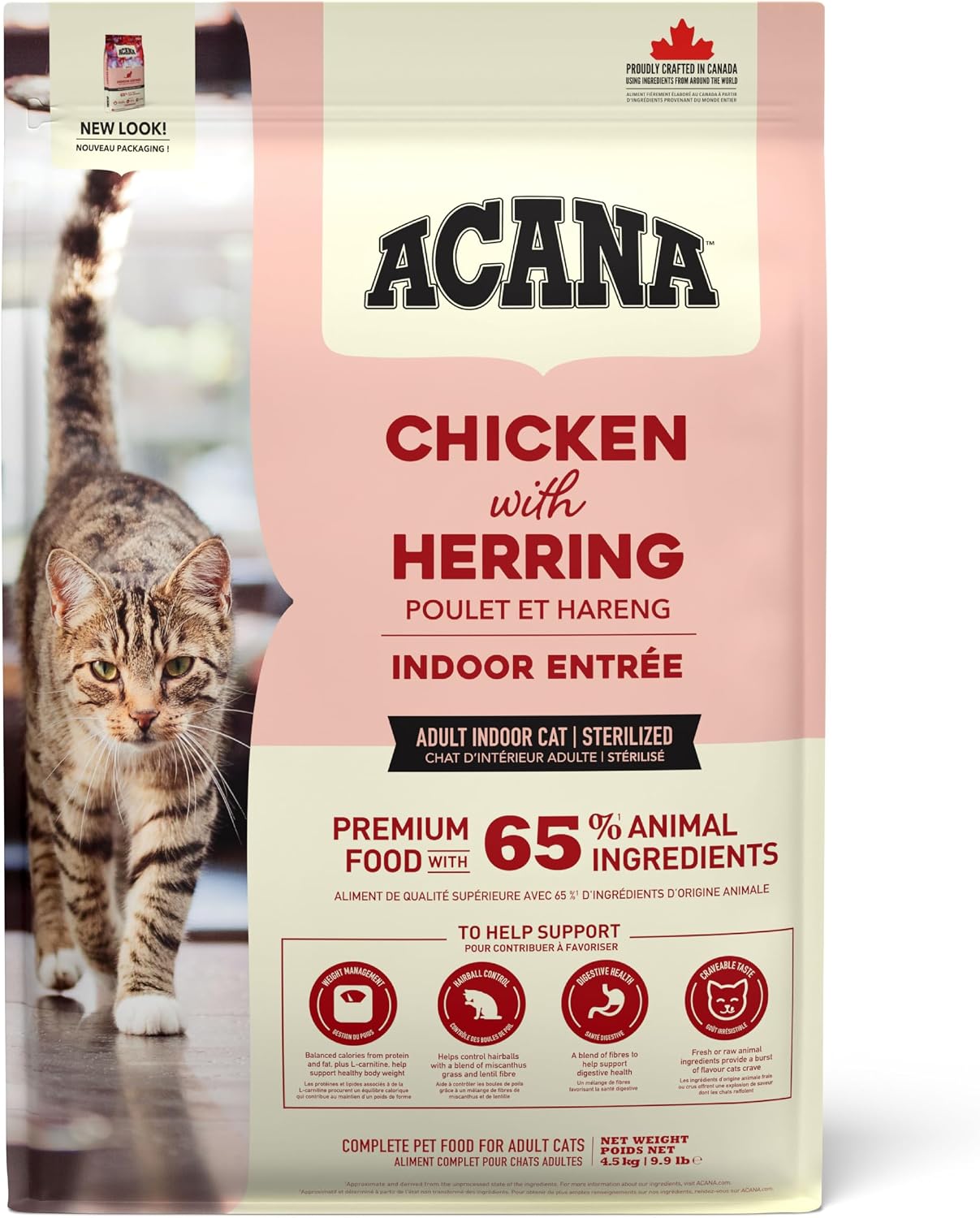 Acana Adult Indoor Sterilized Cat Dry Food Chicken with Herring – 1.8 Kg